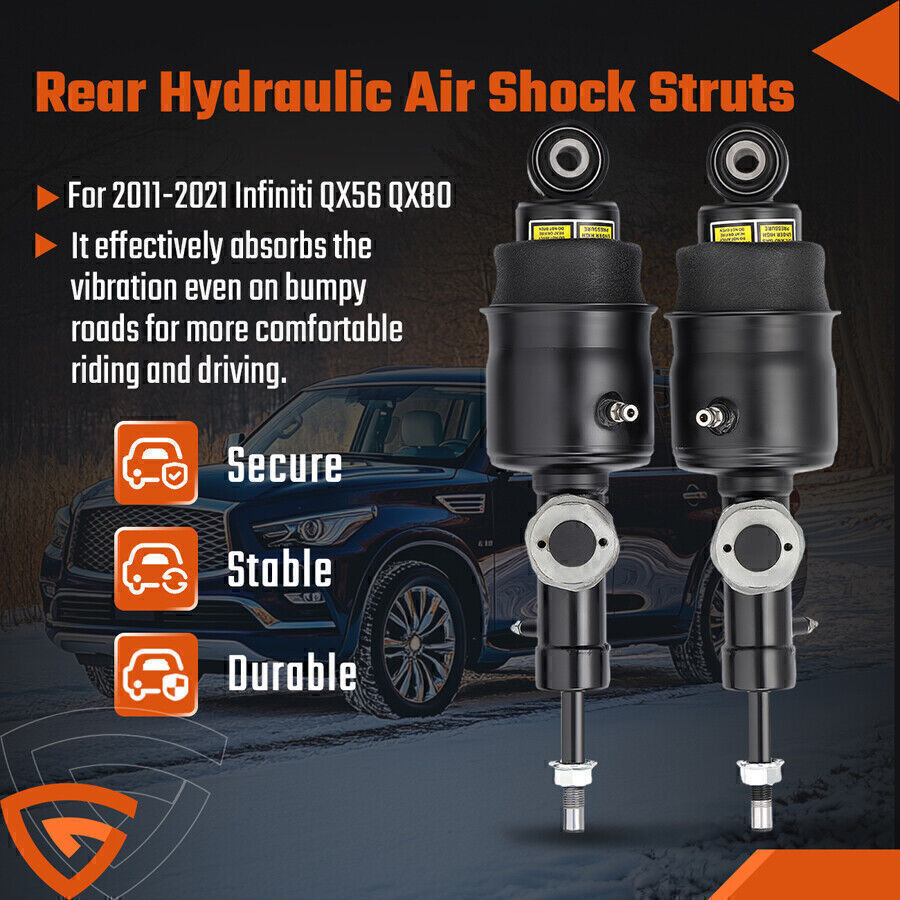 2x Rear Hydraulic Air Suspension Shock Struts Fit for Infiniti QX56 QX80 KY