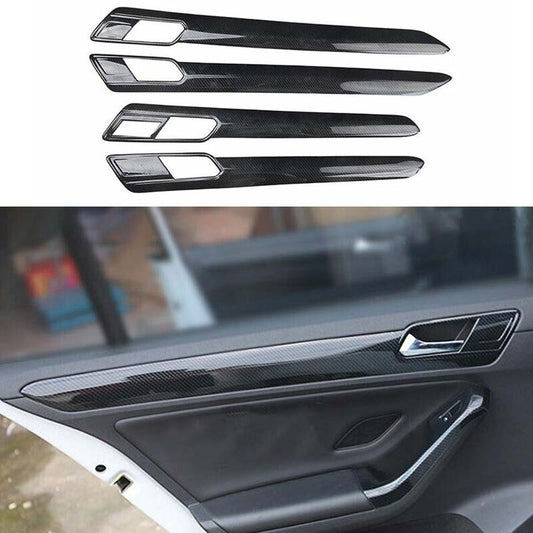 for Volkswagen for Jetta MK6 2015-18 Car Inner Door Armrest Strip Trim Carbon Fiber