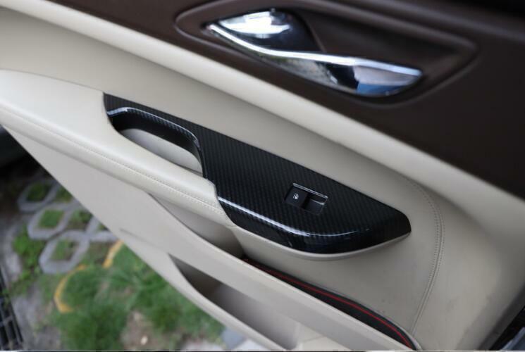 for Cadillac SRX 2010-15 ABS Carbon Fiber Window Lift Panel Switch Cover Trim 4P