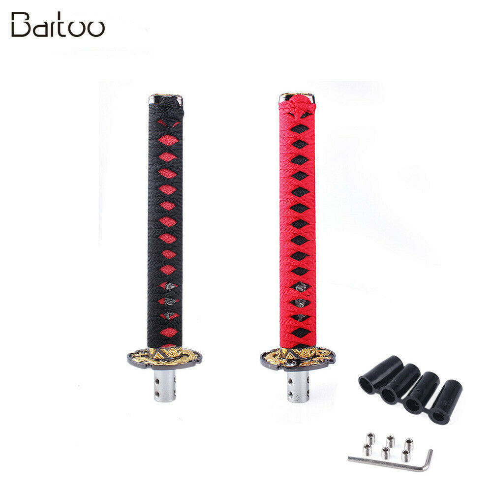 JDM Samurai Sword Gear Shift Knob Shifter Katana 26cm Metal Black+Red Universal