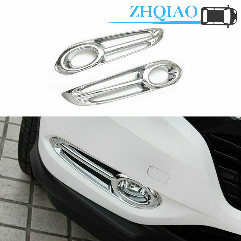 4PC Front + Rear Fog Light Lamp Frame Cover Trim Fits for Honda VEZEL HR-V HRV 16-19