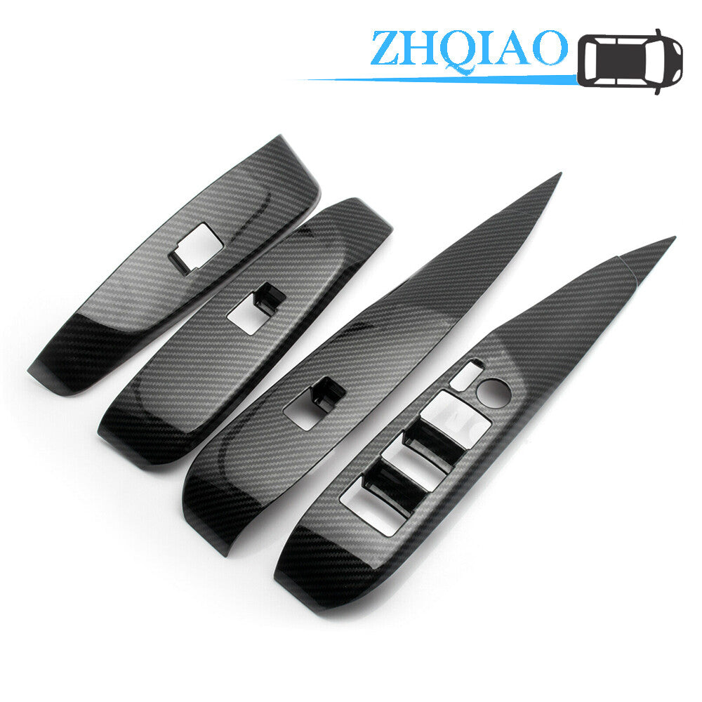 Carbon Fiber ABS Window Lift Switch Button Panel Cover Trim Fit for Toyota for Camry