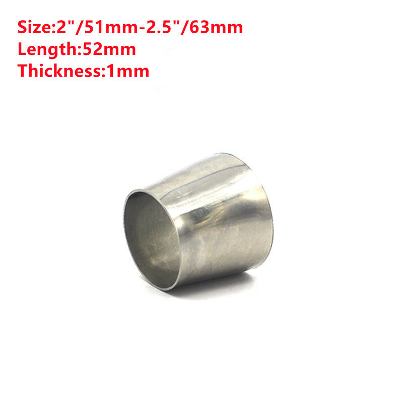 2-inch to 2.5-inch OD stainless steel exhaust pipe concentric reducer converter adapter