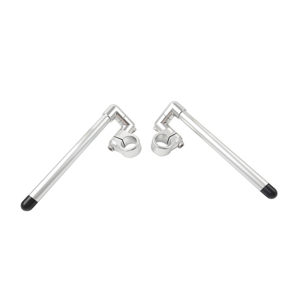 Silver Cafe Racer Bars 7/8 Universal Clip-On Handlebar Fork Tube 37MM