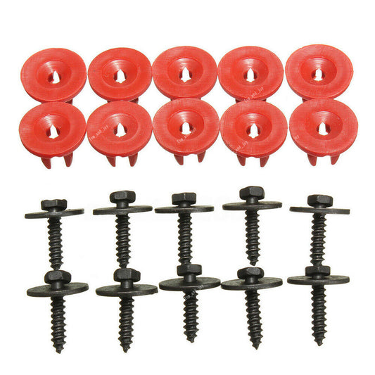 10 Engine Undertray Cover Clips + 10x Buttom Shield Guard Screws for Ford C-Max