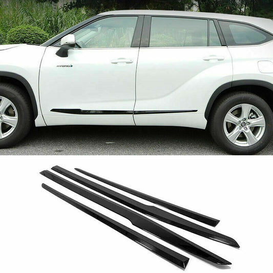 4Black Body Side Door Molding Liner Trim for Toyota Highlander/Kluger 2020-2023