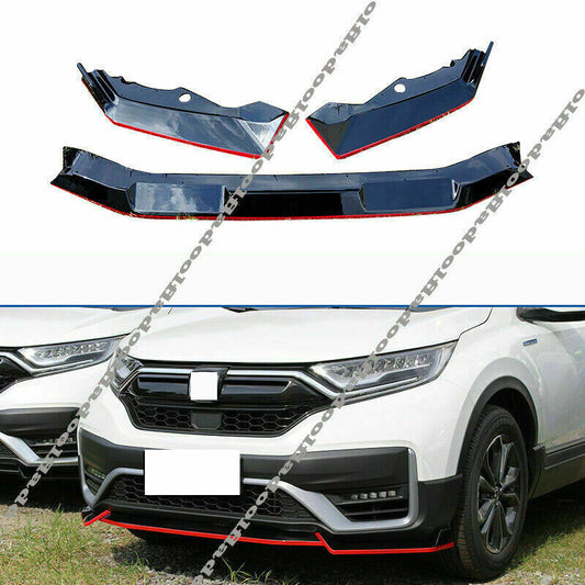 for Honda CR-V 2020-22 BlackRed Front Bumper Lip Splitter Spoiler Cover Guard3
