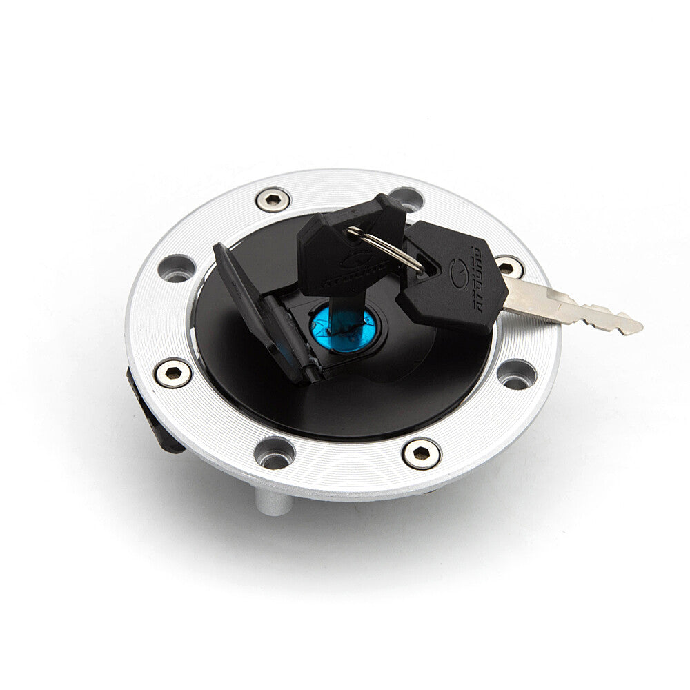 Fuel tank cap lock key for GSXR750 (1988-2002), GSXR600 (1996-2002), and RGV250.