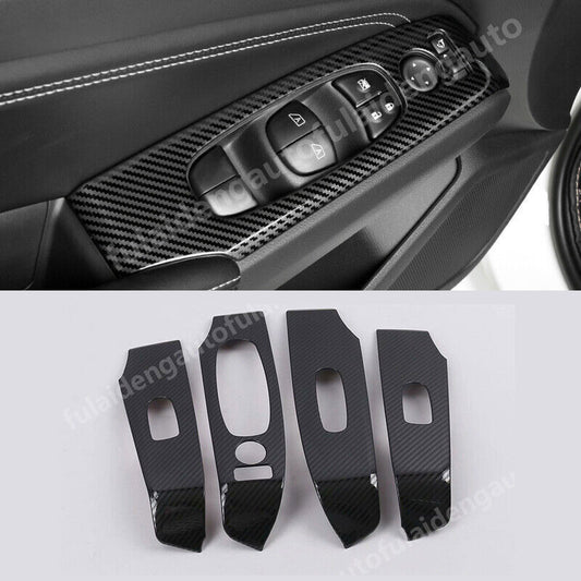 for Nissan Altima 2019-22 Carbon Fiber Door Armrest Lift Switch Panel Cover Trim