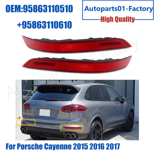 1Pair Rear L+R Bumper Fog Reflector Light Tail Lamp For 15-16 for Porsche for Cayenne