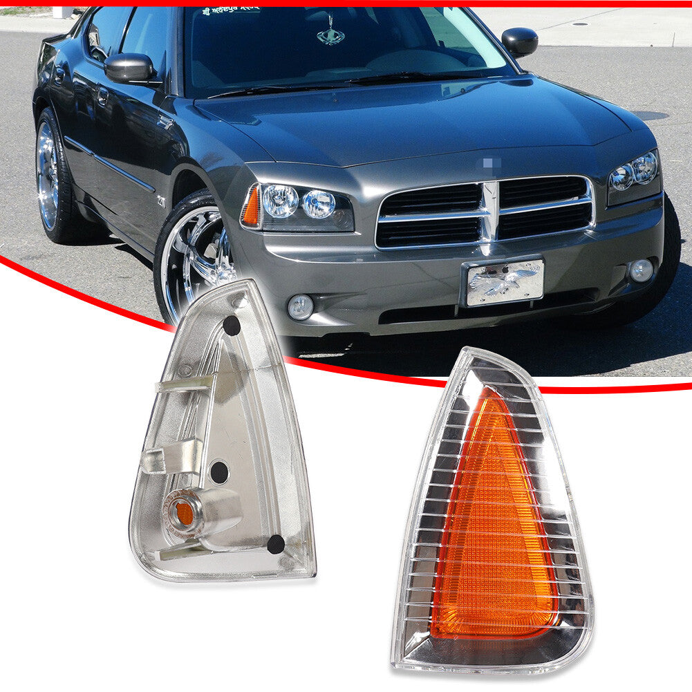 Amber Fit 2006 - 2010 for Dodge Charger Bumper Corner Signal Lights and Side Marker Lights