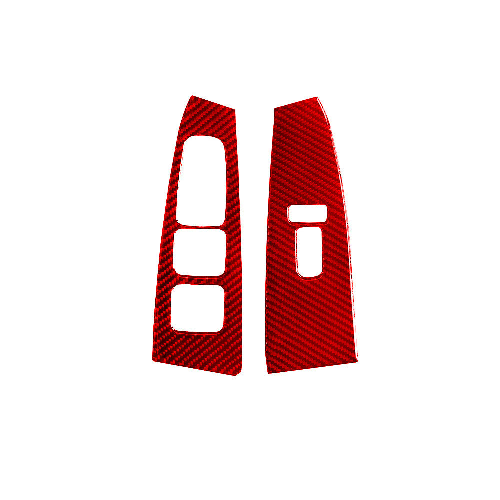 Red Carbon Fiber Front Door Control W/O Folding Trim Cover for KIA Sedona 15-16