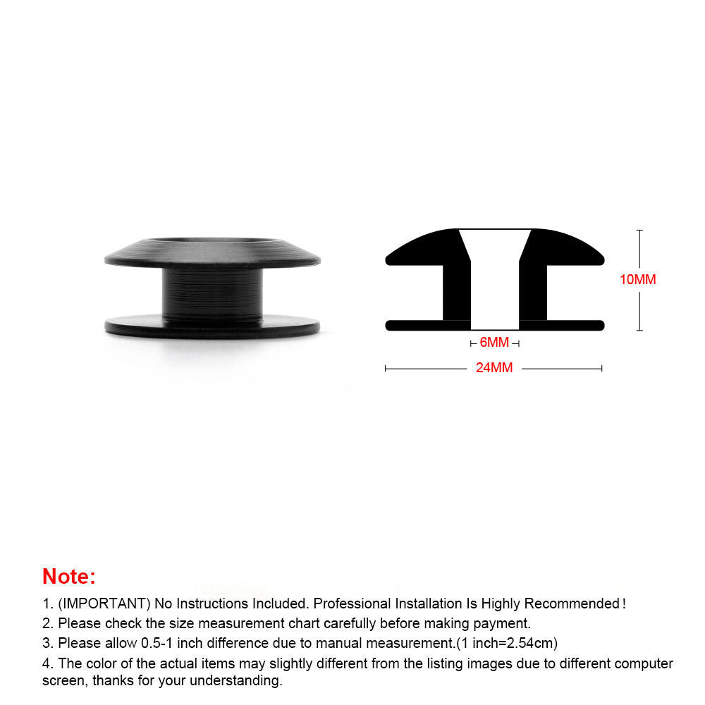 Black Quick Release Fasteners Bumper Trunk Fender Hatch Lids Kit Aluminum