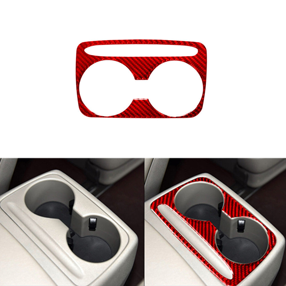 Red Carbon Fiber Rear Cup Holder Frame Trim Cover for KIA Sedona 2015-16 Type B