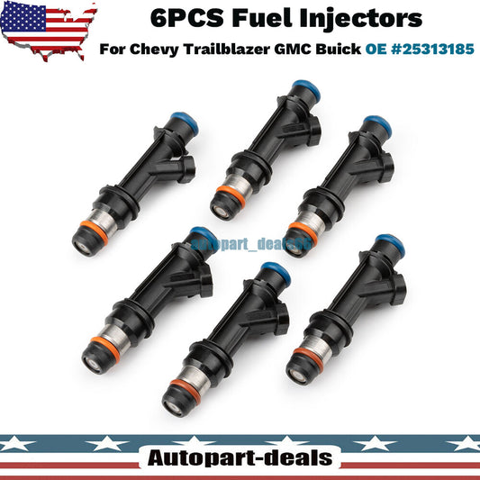 Set(6) Fuel Injectors FJ319 for Chevrolet Trail Blazer for GMC Envoy 4.2L 2002-2005