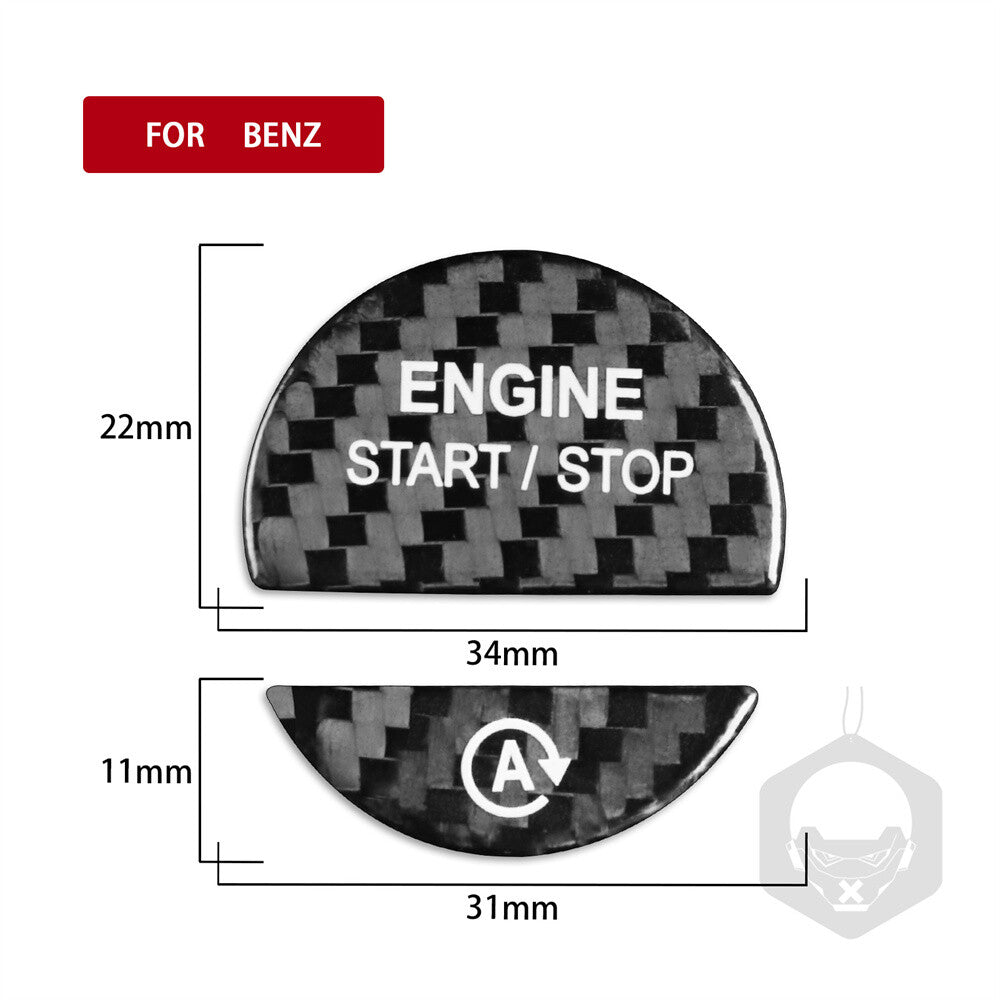2¡ÁCarbon Fiber Engine Start Stop Button Cover for Benz CS Class W206 W223 2022+