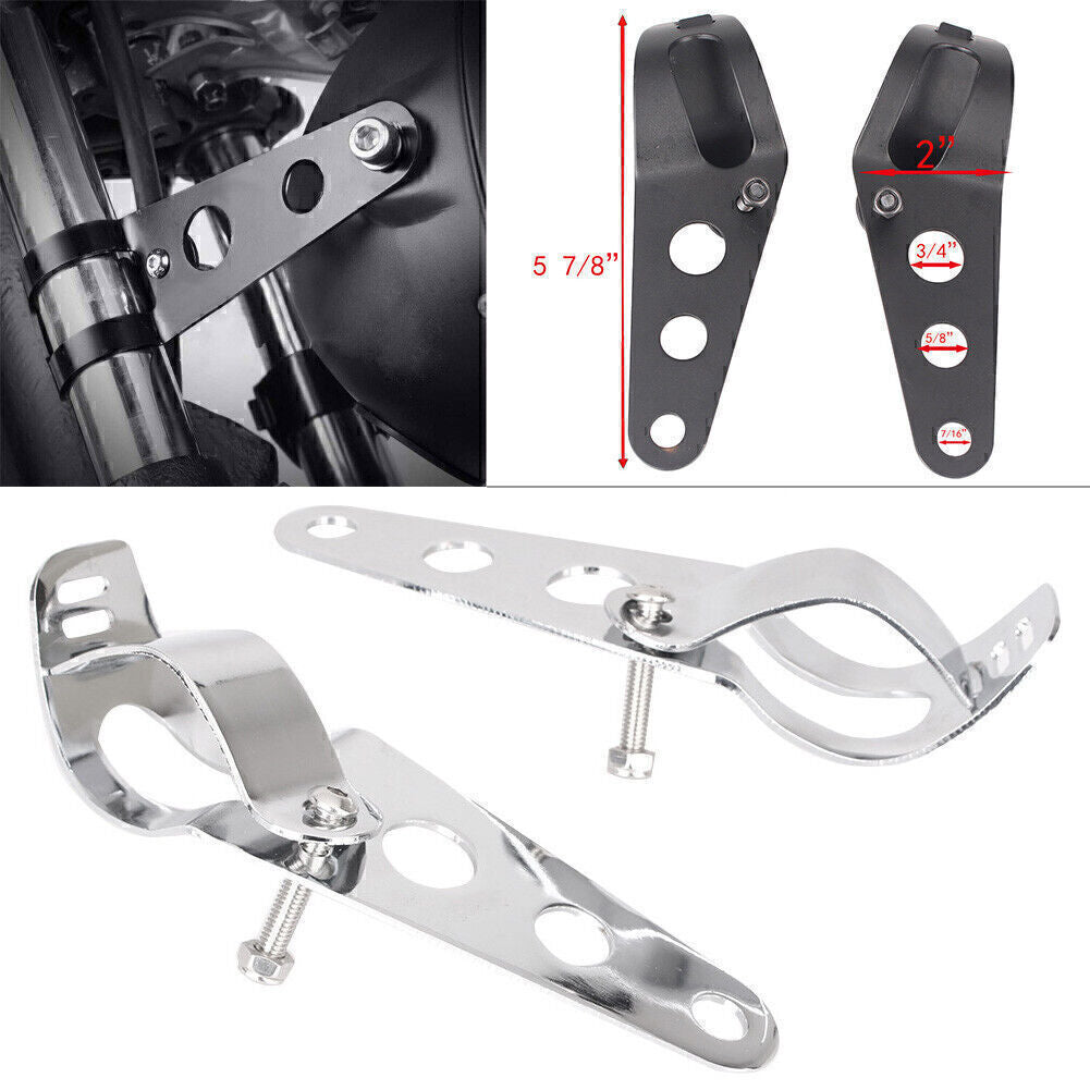 38-43mm Universal Headlight Mount Bracket Fork Ear for Harley Chopper Cafe Racer