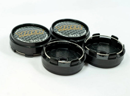 4x66mm Volk Racing Black Wheel Center Hub Cap Rim Cap Decal Logo