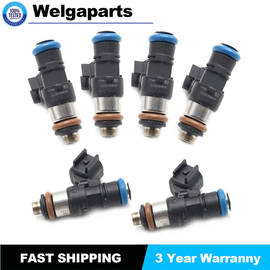 6Pcs Fuel Injectors For Edge for Lincoln for Mazda 3.5 3.7L 2007-2011 0280158091