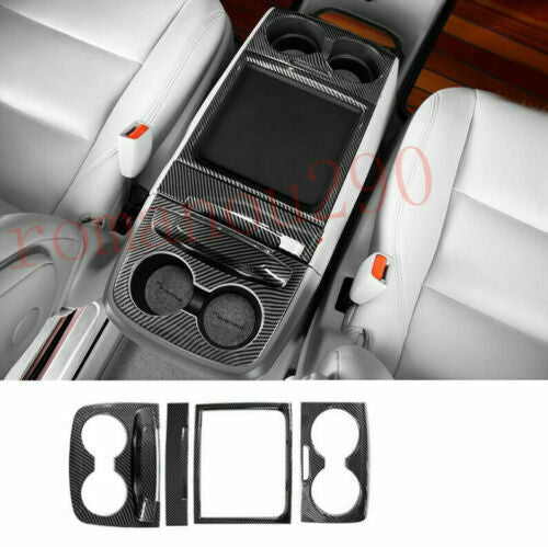 for Toyota for Sienna 2015-2020 Carbon Fiber Look Front Cup Holder Panel Cover Trim