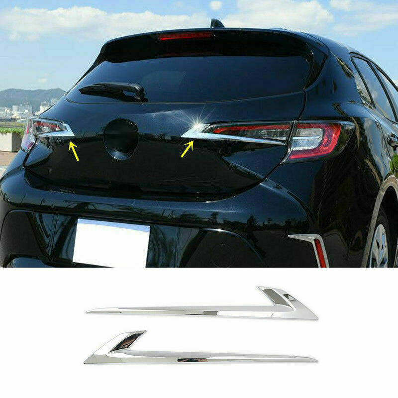 2X for Toyota for Corolla Hatchback 2019-2023 Chrome Rear Lamp TailLight Strip Trims