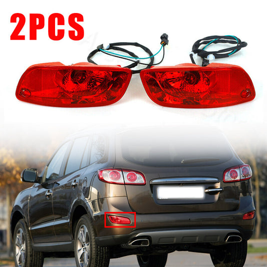 2Pcs Rear Bumper Reflector Brake Light 1Pair for Hyundai Santa Fe (CM) 2007-2009
