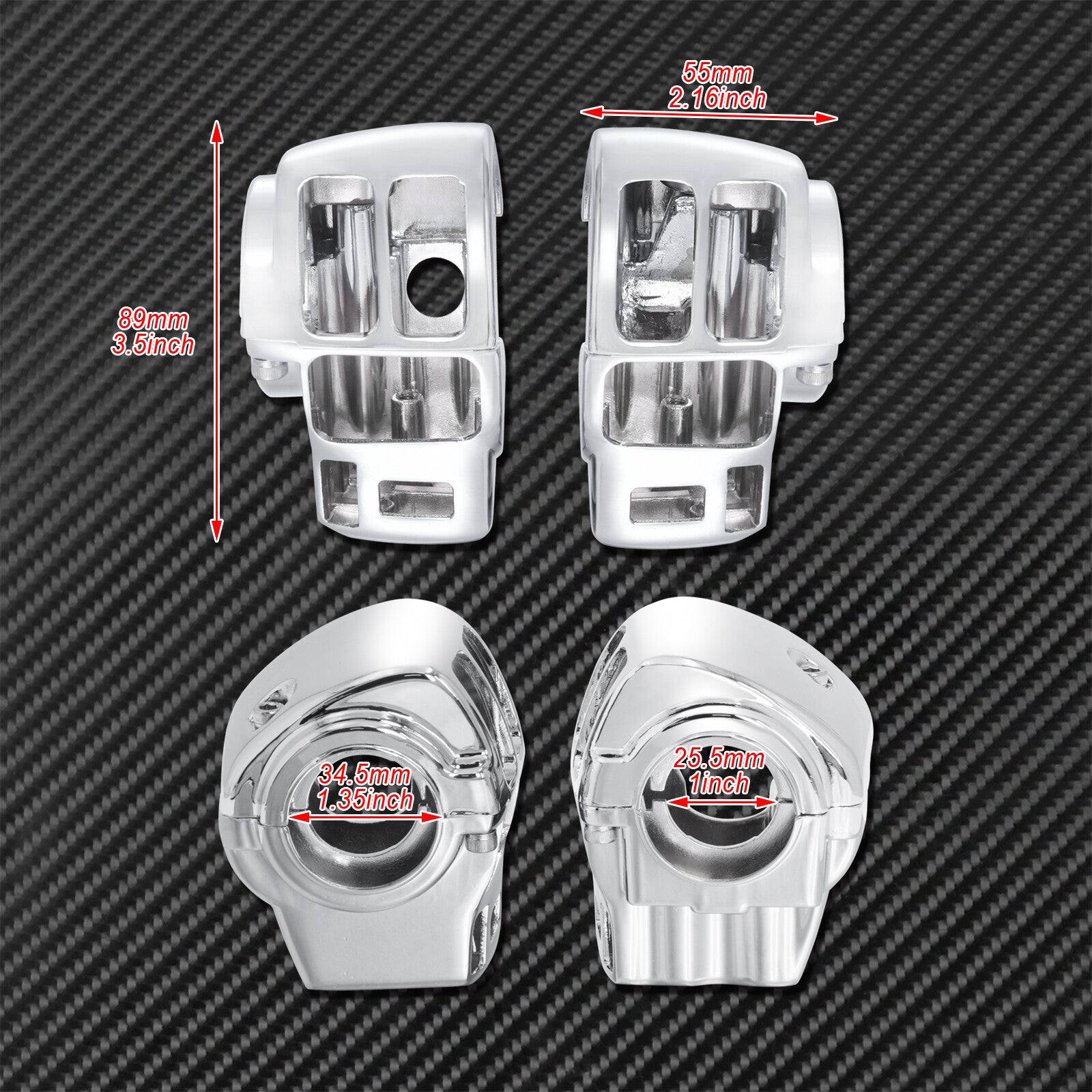 Chrome Hand Control Switch Housing Cover Fit for Harley Touring Glide 1996-2013