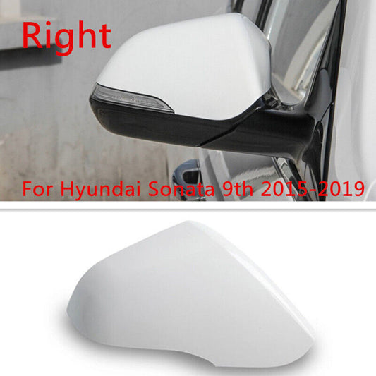 White RH Rearview Door Mirror Cap Shell Cover for Hyundai Sonata 9th 2015-2019