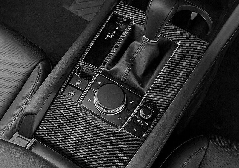 For 2020-2021 for Mazda 3 Axela Carbon Fiber Central Console Gear Shift Cover Trim