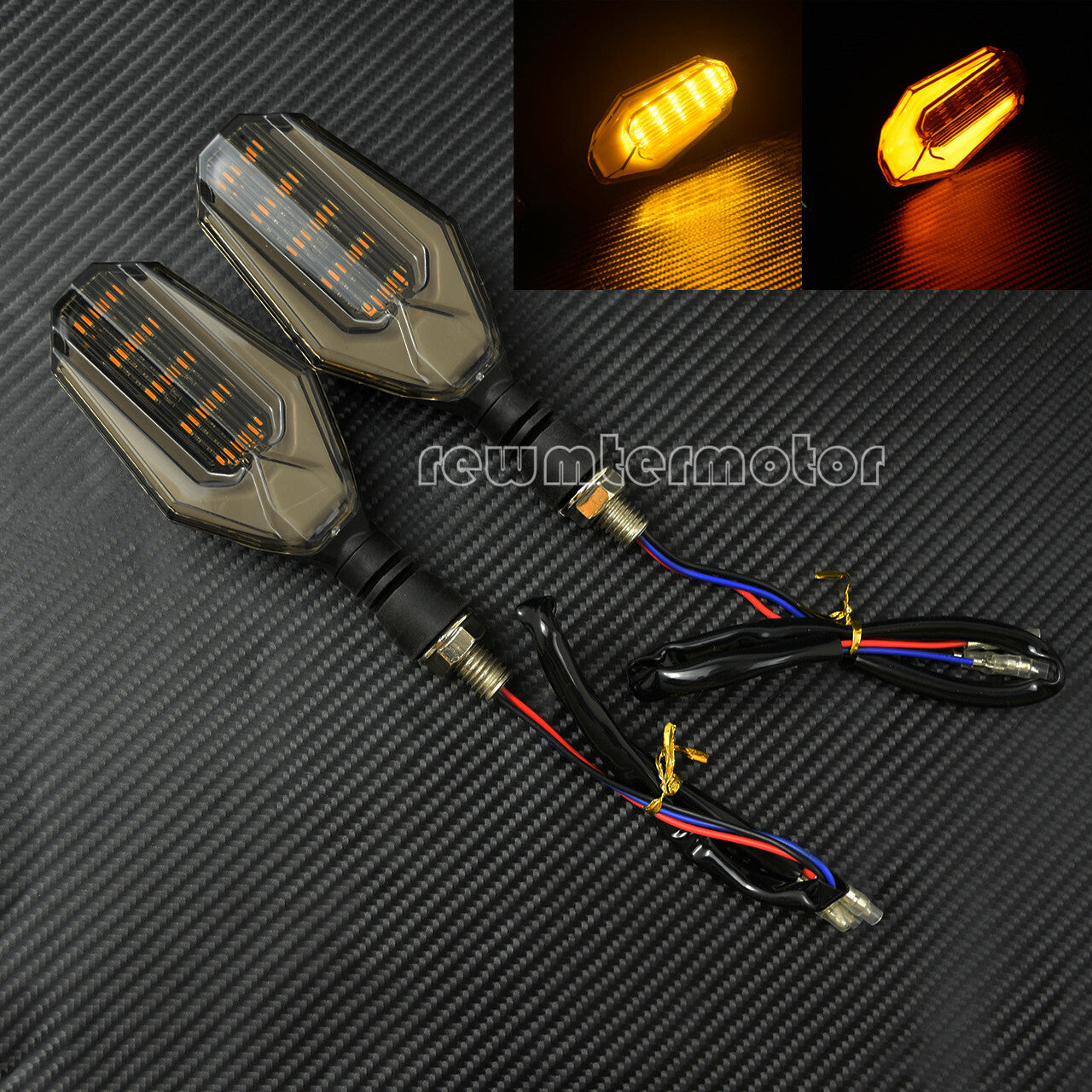 2¡Á LED Motorcycle Turn Signal Light Indicator Light Amber 12V Indicator Blinker