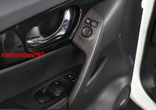 for Nissan Rogue 2017-2020 ABS Wood Grain Front Door Armrest Cover Trim Strip