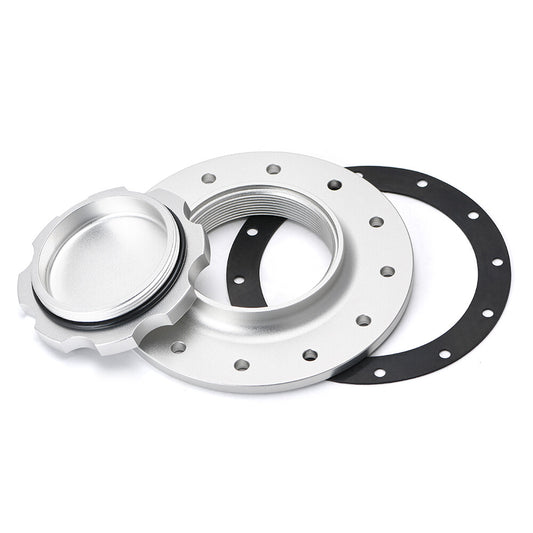 CNC Aluminum Billet Fuel Surge Tank Fuel Cell Cap Flush Mount 12 Bolt 3inch SL