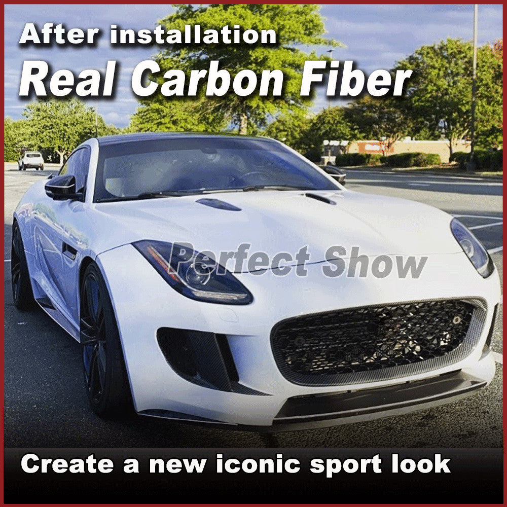 Fit for Jaguar for F-type 2013-16 Real Carbon Fiber Front Bumper Grill Grille Frame