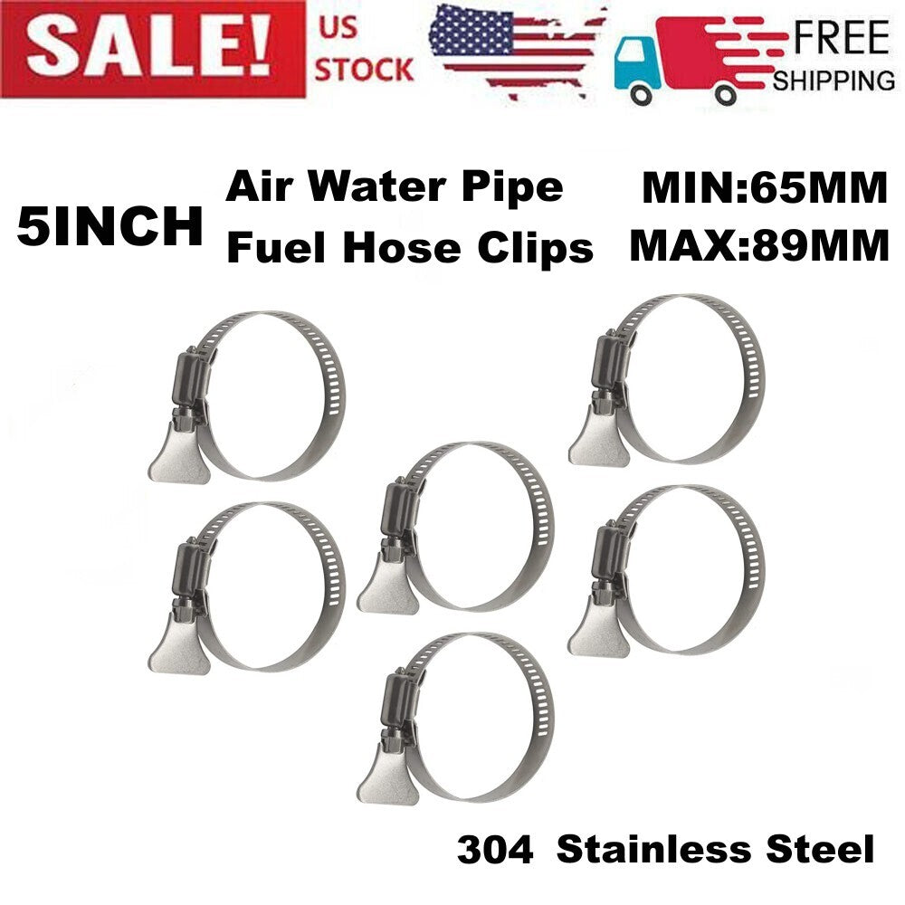 Thumb screw hose clamp 5-inch adjustable 65mm-89mm hose clamp worm gear hose clamp