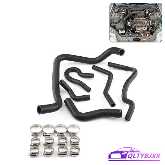 Silicone Radiator Heater Hose Kit Fit for Honda for Civic D15 D16 Sohc EG EK 92-00 Black