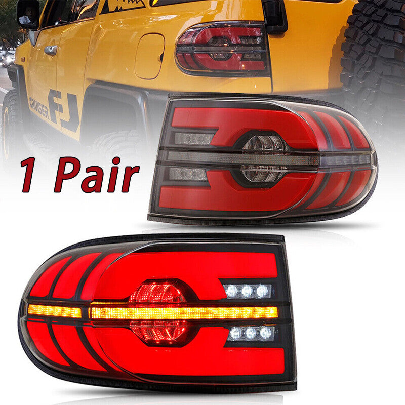 A pair of LED taillights and brake lights for Toyota FJ Cruiser 2006-2020.