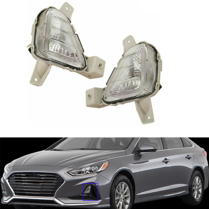 1 Pair Daytime Running Lights Fog Lamp for Hyundai SONATA 2018-2019