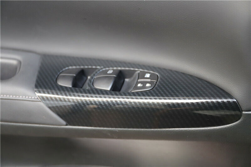 Glass Window Lifting Lock Panel Trim Fit for Nissan Sentra 2013-19 Carbon Fiber