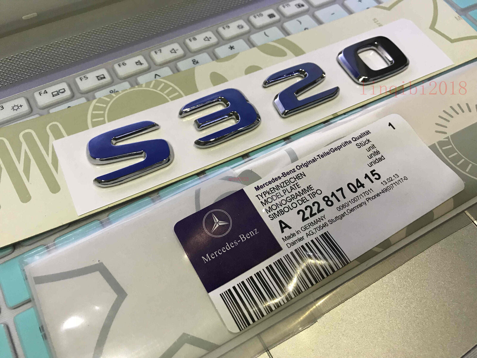 Chrome S320 Rear Trunk Emblem Decal Badge FOR S