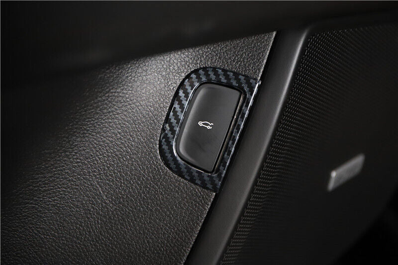 Back Door Tailgate Switch Cover Trim Fit for Cadillac CT6 2016-2020 Carbon Fiber