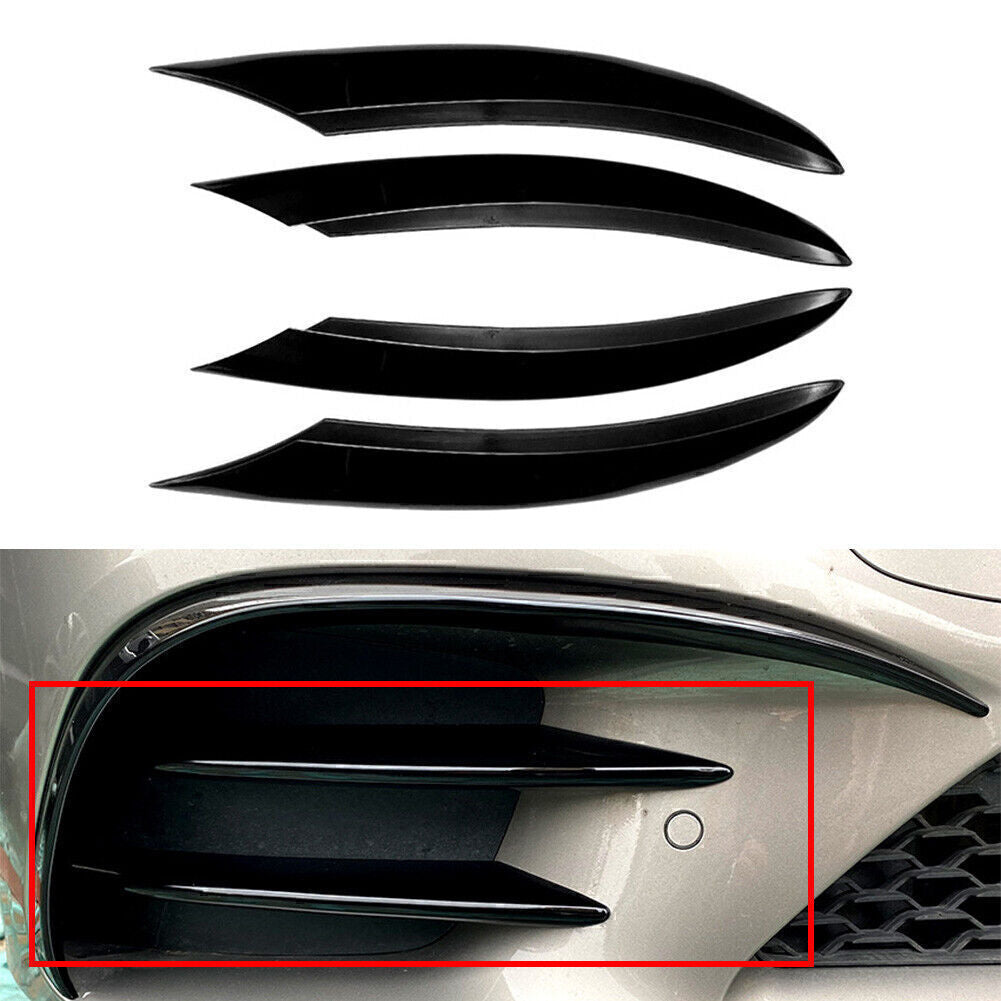 Front Fog Light Decorative for Benz C-Class C200 C260 W205 2019+ Glossy Black