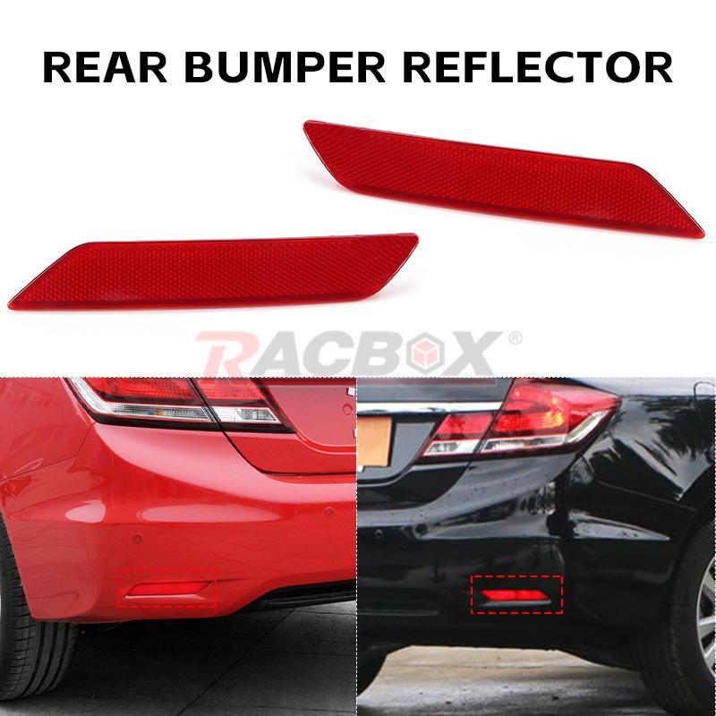 Red Lens Rear Bumper Lower Reflector Left Right For 2013 2014 2015 for Honda for Civic