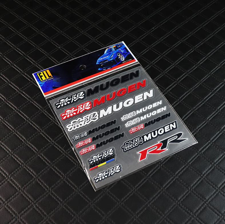 13-Piece Car Reflective Sticker Set, Badges, Decals, Vynil Mugen, for Honda