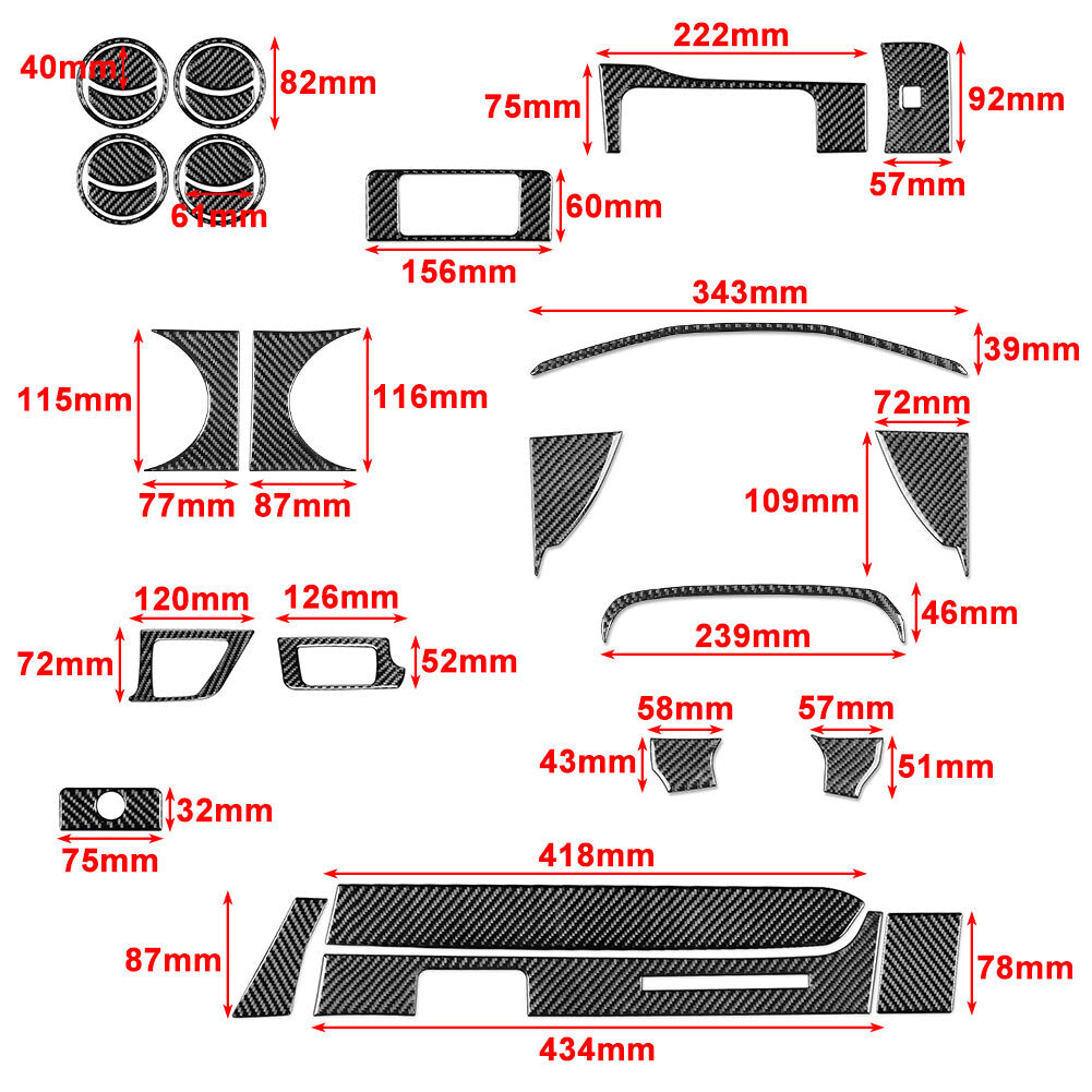 30Pcs Interior Dashboard Decoration Kit Cover Trim for Toyota Tacoma 2016-22 21
