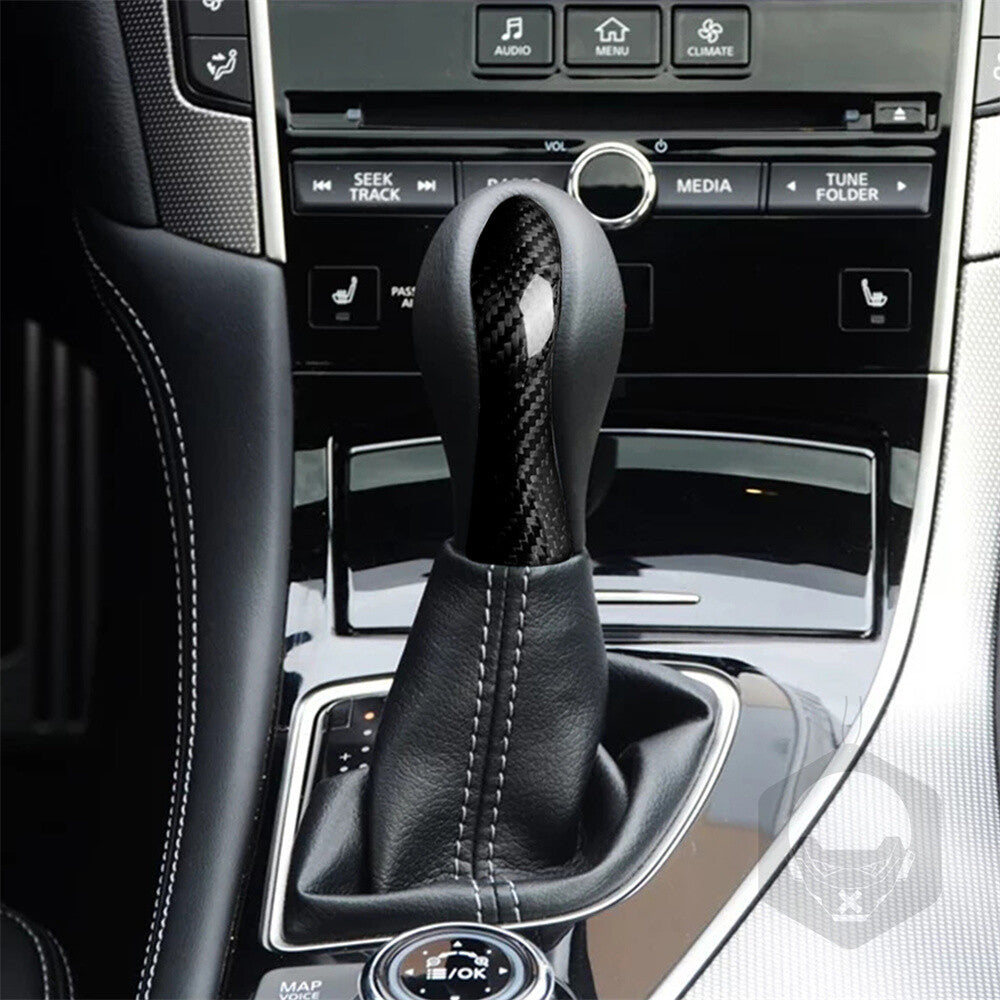 Real Carbon Fiber Console Gear Shift Knob Cover Fit for Infiniti Q50 Q60 2014-22