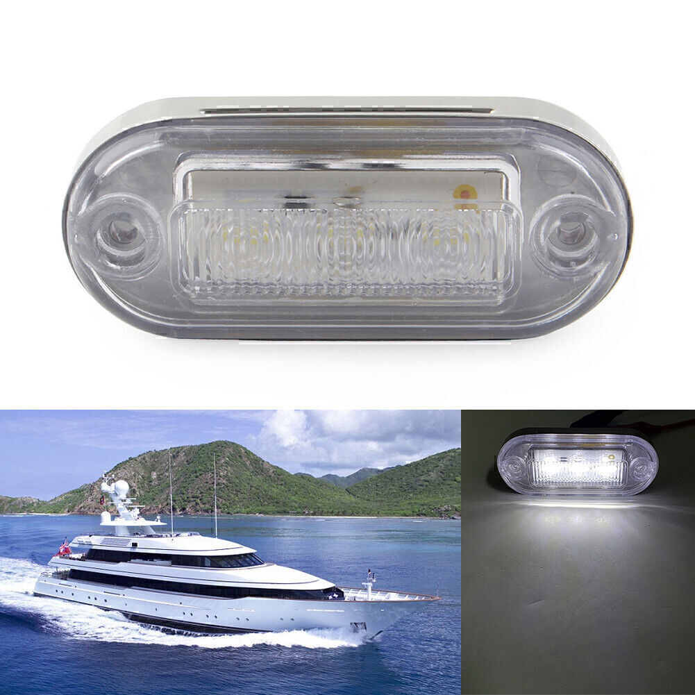 For Truck Trailer RV Boat 1x 12V White LED Signal Light Lamp 3528 SMD