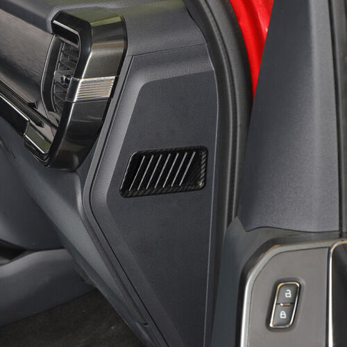 2for Ford F150 2021-2023 Carbon Fiber Dashboard Side Air Vent Outlet Cover Trim