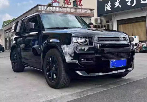 for Land Rover for Defender 2020-2023 Front Bumper Lip Spoiler Bodykit Glossy Black