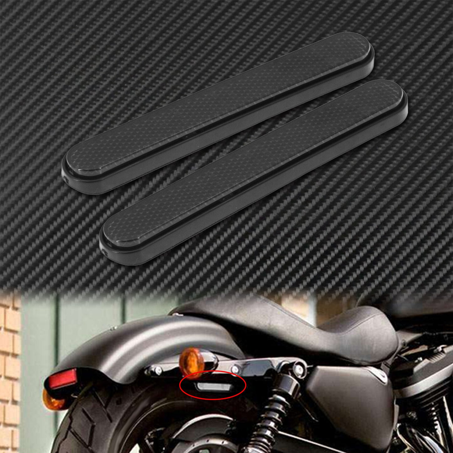 Amber Front Rear Reflector Sticker Saddlebag Latch Lower Fork Fit For Sportster