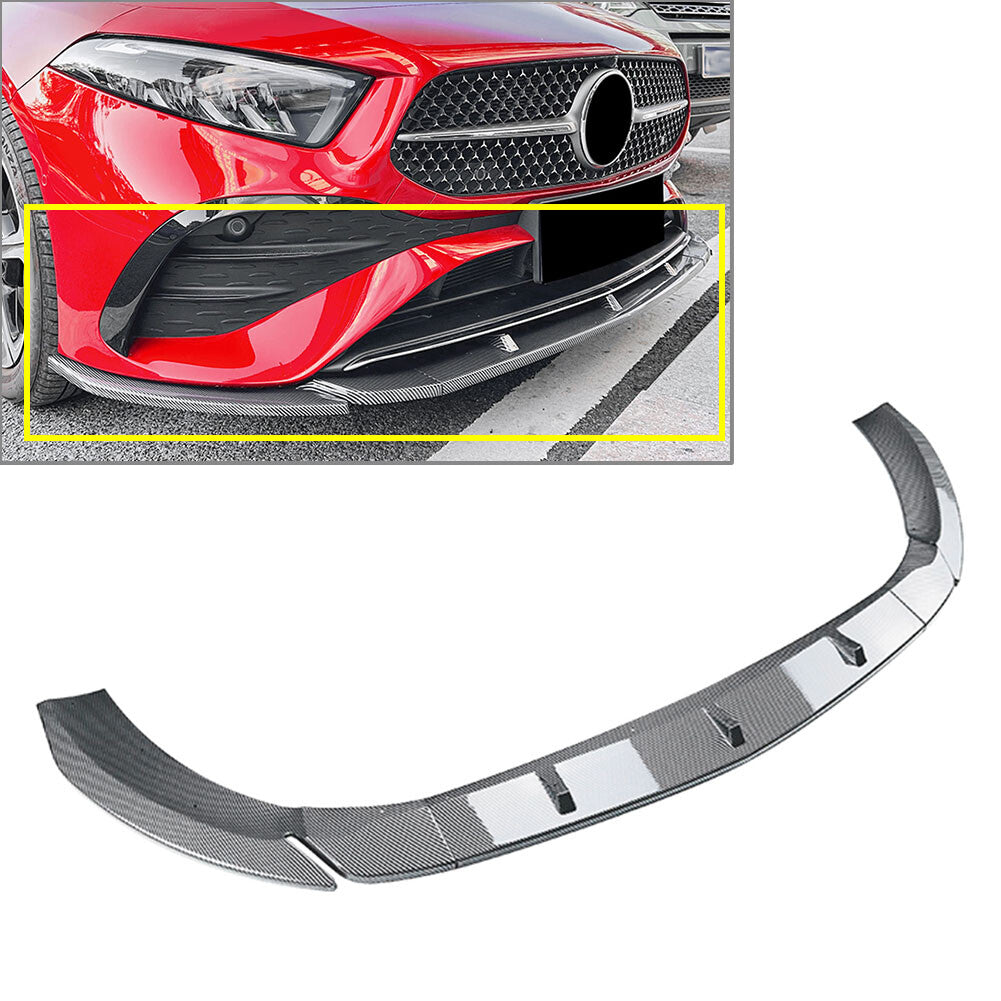 Car Front Bumper Spoiler Splitters Lip for Mercedes-Benz A Class CLA Class 2023+